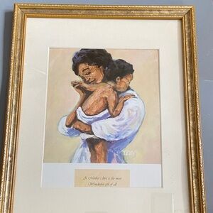 Mother's Embrace Art Print with Gold Frame